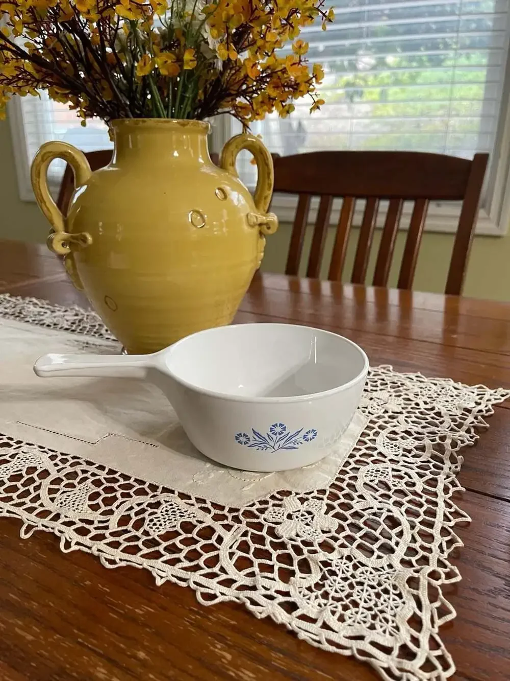 CorningWare Corelle & Grab It Bowl Set with Blue Cornflower Pattern and Handle